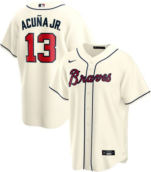 Ronald Acuna Jr Atlanta Braves cream jersey