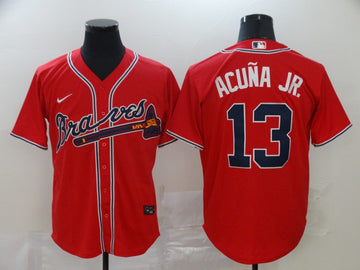 Ronald Acuna Jr Atlanta Braves red jersey