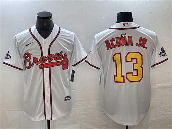 Ronald Acuna Jr Atlanta Braves white jersey