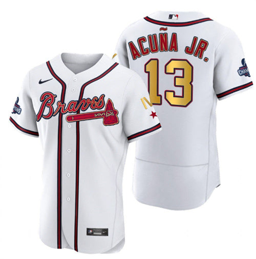 Ronald Acuna Jr Atlanta Braves white jersey