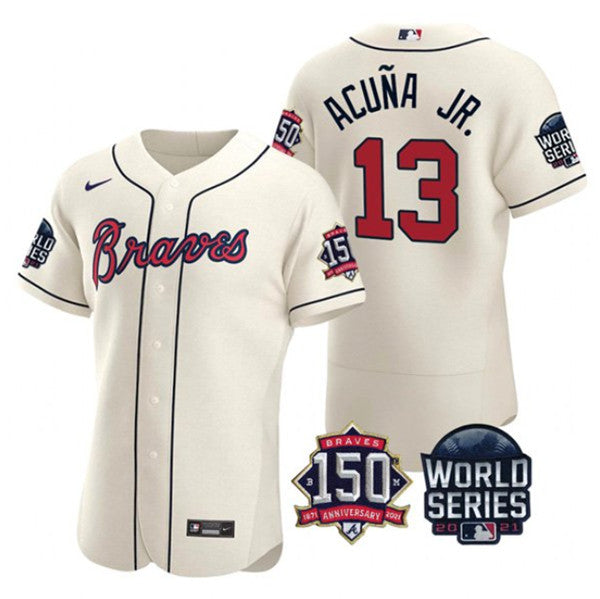 Ronald Acuna Jr Atlanta Braves cream jersey