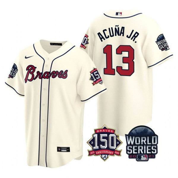 Ronald Acuna Jr Atlanta Braves cream jersey