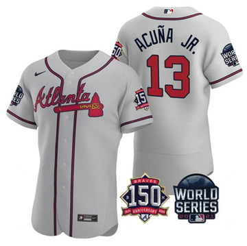 Ronald Acuna Jr Atlanta Braves gray jersey