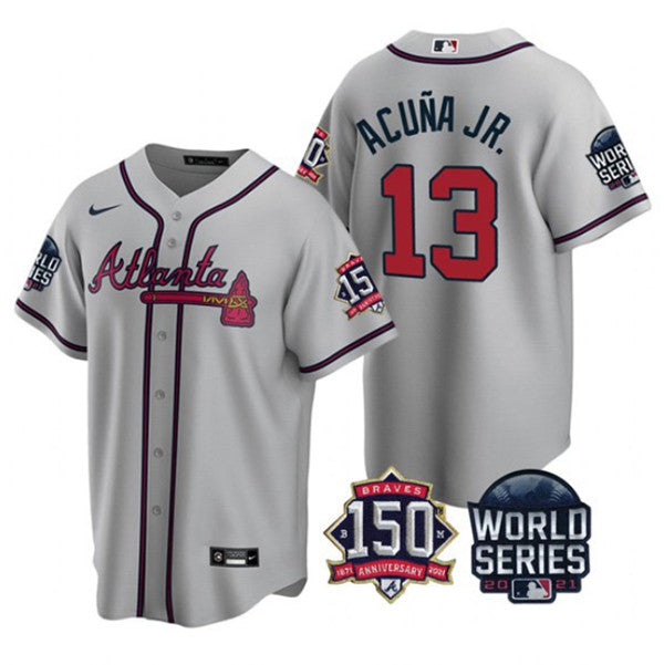 Ronald Acuna Jr Atlanta Braves gray jersey
