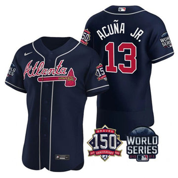 Ronald Acuna Jr Atlanta Braves navy jersey