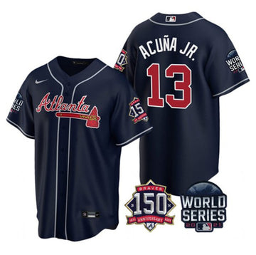 Ronald Acuna Jr Atlanta Braves navy jersey