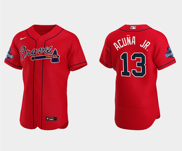 Ronald Acuna Jr Atlanta Braves red jersey