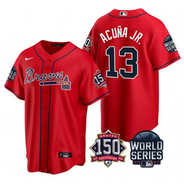 Ronald Acuna Jr Atlanta Braves red jersey