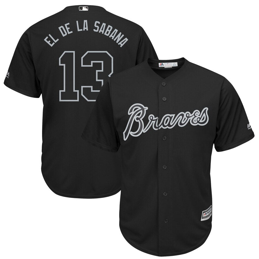 Ronald Acuna Jr El de la Sabana Majestic Atlanta Braves black jersey