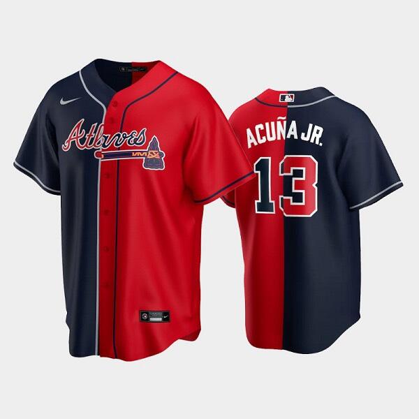 Ronald Acuna Jr Atlanta Braves navy-red jersey