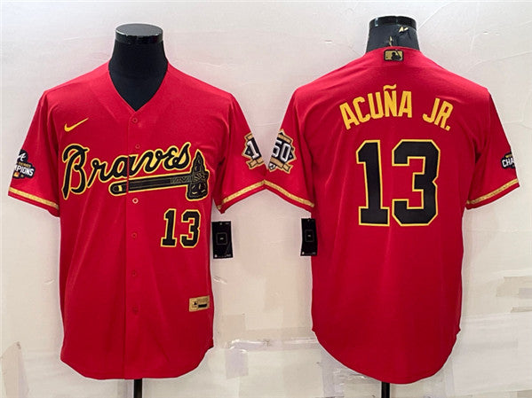 Ronald Acuna Jr Atlanta Braves red jersey