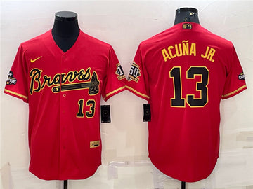 Ronald Acuna Jr Atlanta Braves red jersey