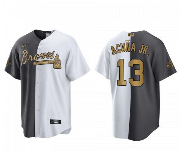 Ronald Acuna Jr Atlanta Braves white-gray jersey