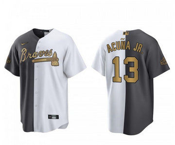 Ronald Acuna Jr Atlanta Braves white-gray jersey
