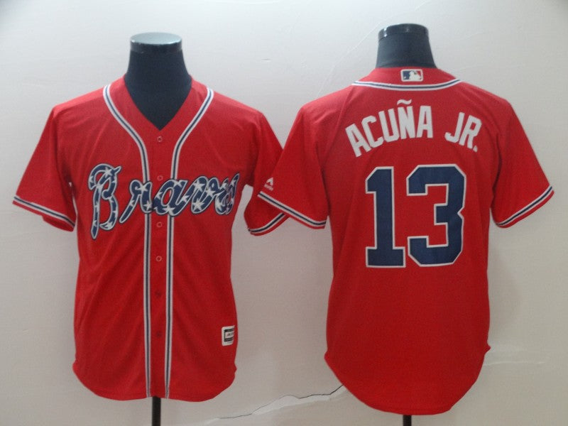 Ronald Acuna Atlanta Braves red jersey