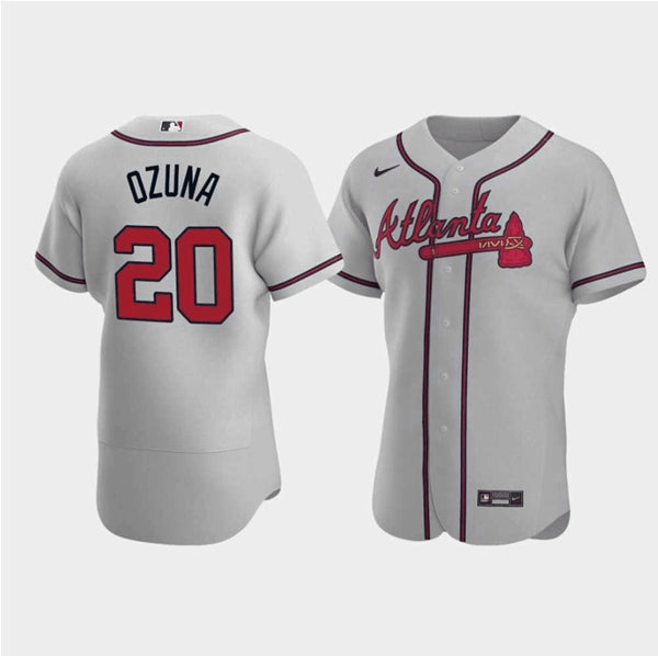 Marcell Ozuna Atlanta Braves gray jersey