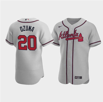 Marcell Ozuna Atlanta Braves gray jersey
