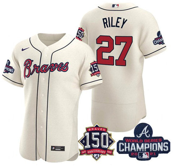Austin Riley Atlanta Braves cream jersey