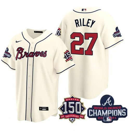 Austin Riley Atlanta Braves cream jersey