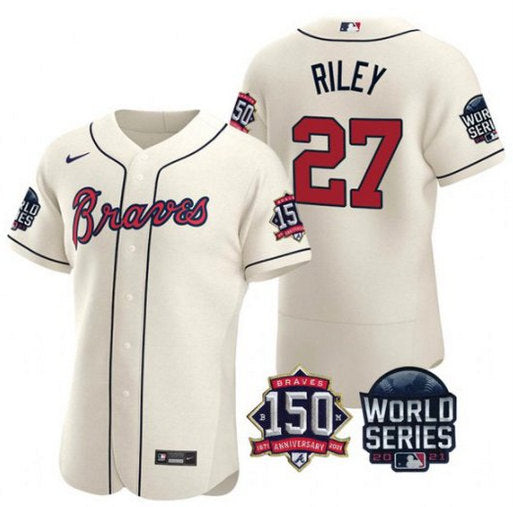 Austin Riley Atlanta Braves cream jersey