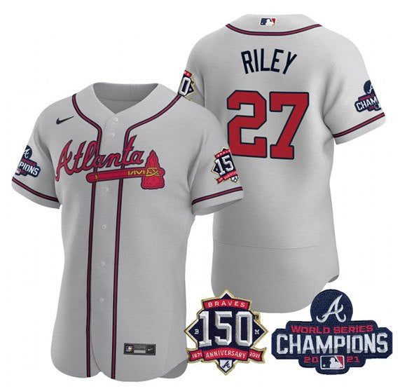 Austin Riley Atlanta Braves gray jersey