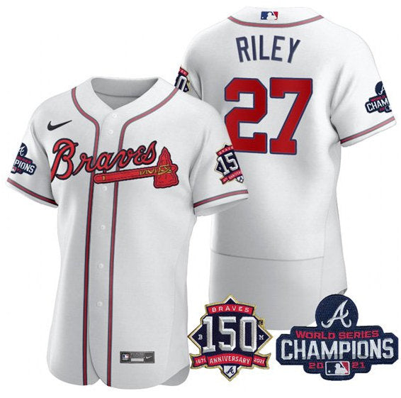 Austin Riley Atlanta Braves white jersey