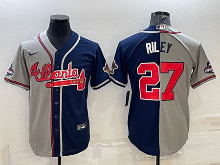 Austin Riley Atlanta Braves gray Split jersey