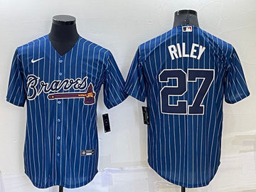 Austin Riley Atlanta Braves navy jersey