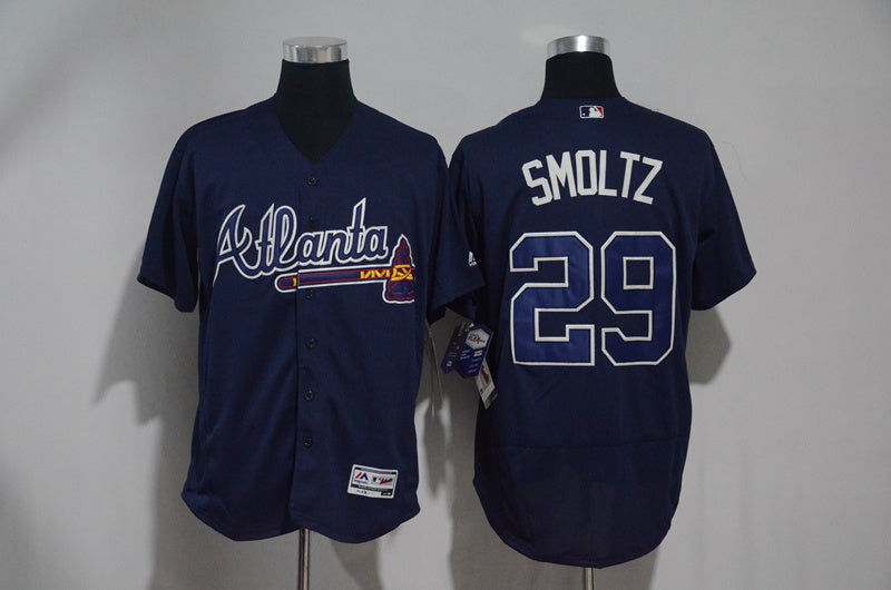 John Smoltz Atlanta Braves navy jersey