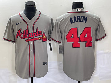 Hank Aaron Atlanta Braves gray jersey