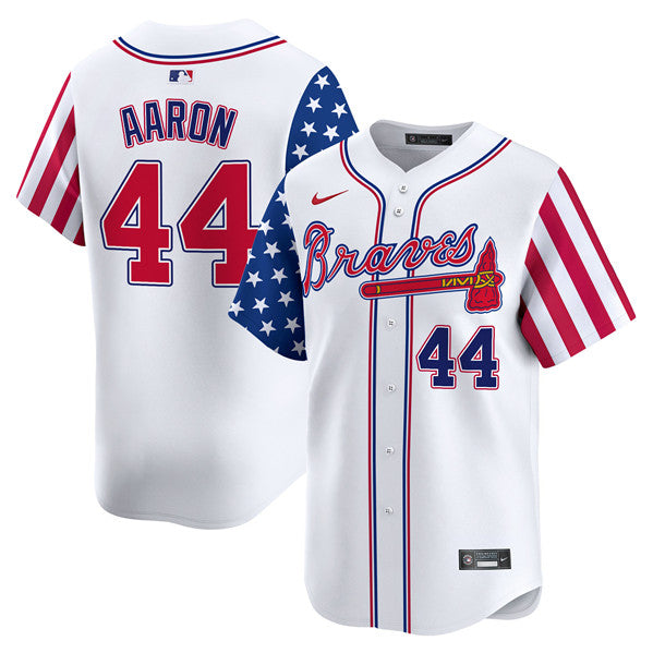 Hank Aaron Atlanta Braves white jersey