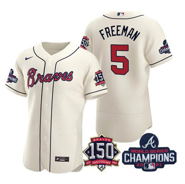 Freddie Freeman Atlanta Braves cream jersey