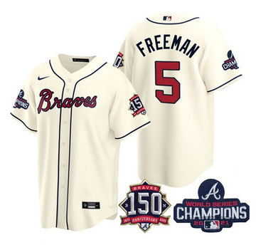 Freddie Freeman Atlanta Braves cream jersey