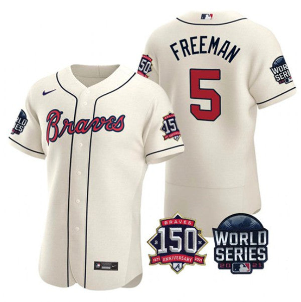 Freddie Freeman Atlanta Braves cream jersey