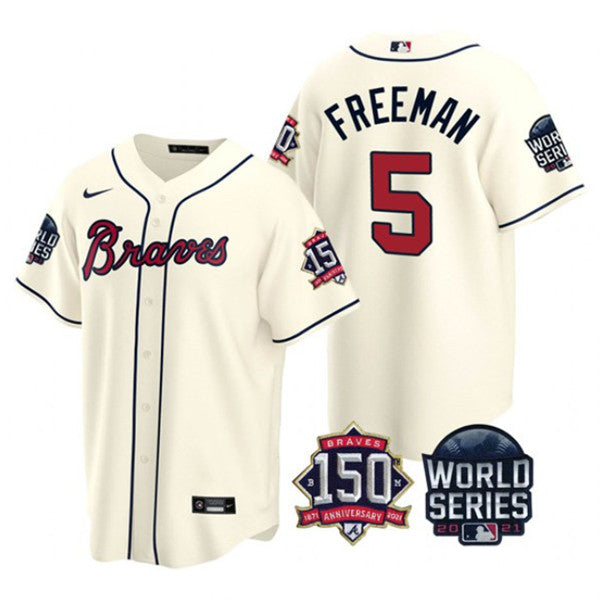 Freddie Freeman Atlanta Braves cream jersey