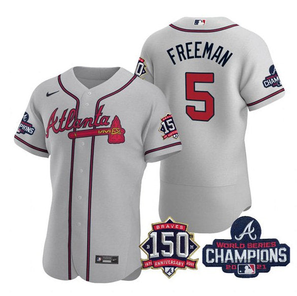 Freddie Freeman Atlanta Braves gray jersey
