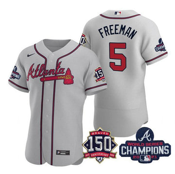 Freddie Freeman Atlanta Braves gray jersey