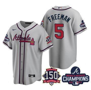 Freddie Freeman Atlanta Braves gray jersey