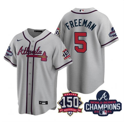 Freddie Freeman Atlanta Braves gray jersey