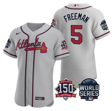 Freddie Freeman Atlanta Braves gray jersey