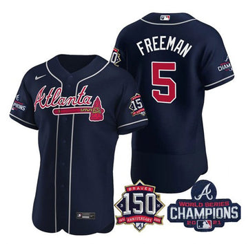 Freddie Freeman Atlanta Braves navy jersey