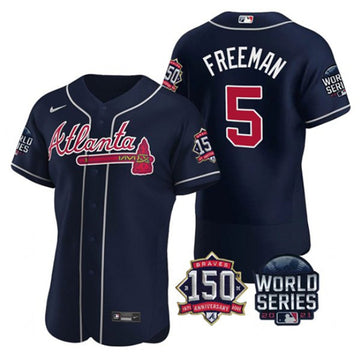 Freddie Freeman Atlanta Braves navy jersey