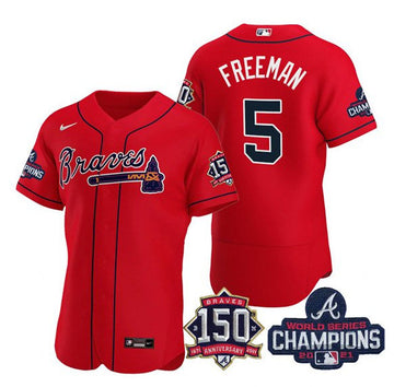 Freddie Freeman Atlanta Braves red jersey