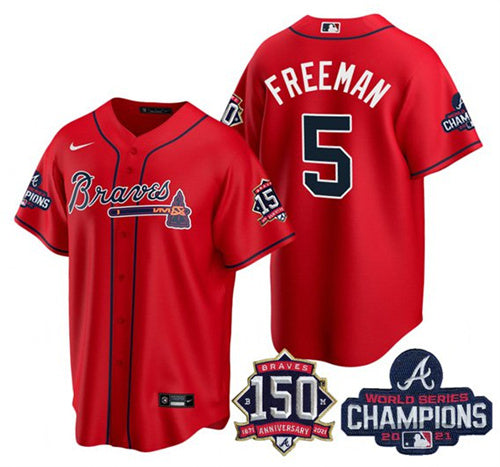 Freddie Freeman Atlanta Braves red jersey