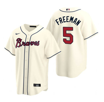 Freddie Freeman Atlanta Braves cream jersey