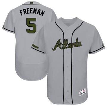 Freddie Freeman Majestic Atlanta Braves gray Authentic jersey