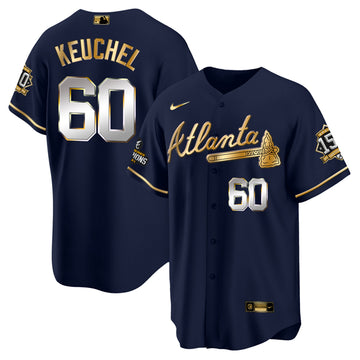 Dallas Keuchel Atlanta Braves navy-gold jersey