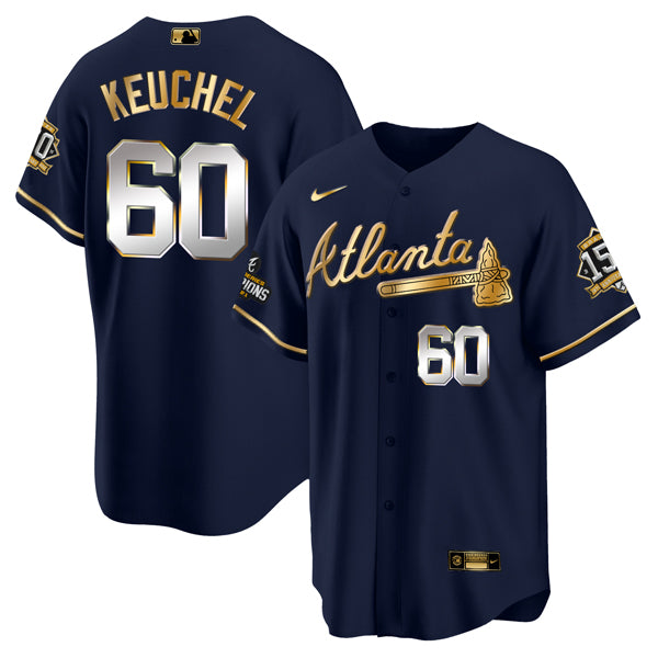 Dallas Keuchel Atlanta Braves navy-gold jersey