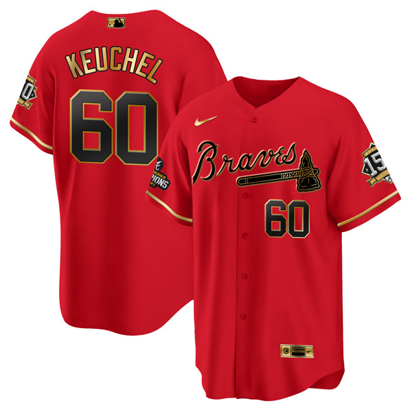 Dallas Keuchel Atlanta Braves red-gold jersey