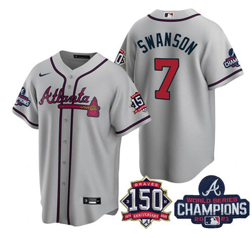 Dansby Swanson Atlanta Braves gray jersey